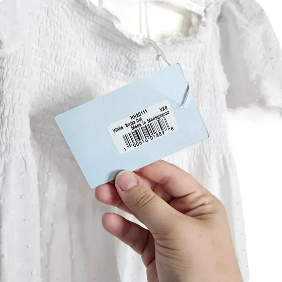 Hill House Athena White Sheer Swiss Dot Nap Mini Dress - Picture 8 of 13